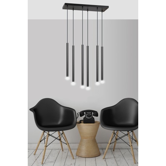Modernus pakabinamas šviestuvas SELTER 6 BLACK Modernus pakabinamas šviestuvas SELTER 6 BLACK