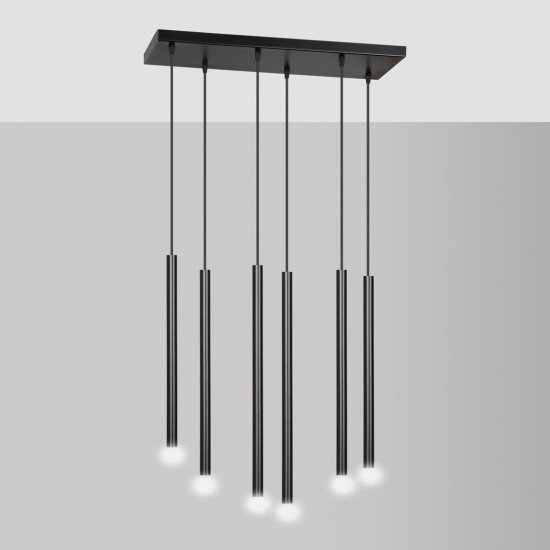 Modernus pakabinamas šviestuvas SELTER 6 BLACK Modernus pakabinamas šviestuvas SELTER 6 BLACK