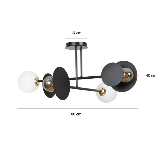Pakabinamas šviestuvas MINERVA 4 BLACK Pakabinamas šviestuvas MINERVA 4 BLACK