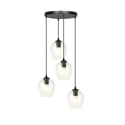 ISTAR 4 BL PREMIUM TRANSPARENT   pakabinamas šviestuvas, juodi gaubtai