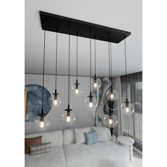 Pakabinamas šviestuvas COSMO 9 BL TRANSPARENT
