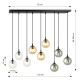 COSMO 9 BL MIX1 palėpės pakabinamas šviestuvas, mišrių spalvų gaubtas, juodas COSMO 9 BL MIX1 palėpės pakabinamas šviestuvas, mišrių spalvų gaubtas, juodas