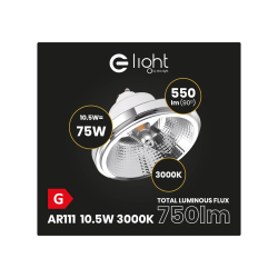 Żarówka AR111 - 10,5W GU10 3000K/ Biały z odbłyśnikiem Żarówka AR111 - 10,5W GU10 3000K/ Biały z odbłyśnikiem
