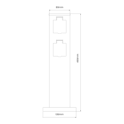 Słupek Ogrodowy Electric 40cm 2 Gniazda 16A Słupek Ogrodowy Electric 40cm 2 Gniazda 16A