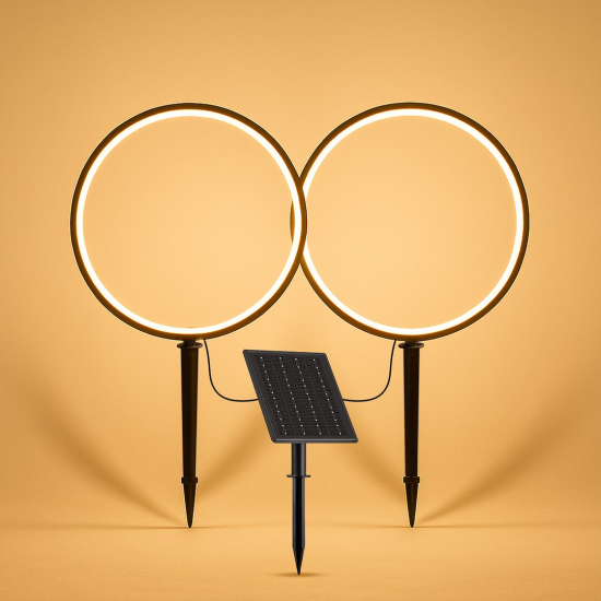 Lampa Solarna žiedai 2x1,5W 2x25lm 3000K Lampa Solarna žiedai 2x1,5W 2x25lm 3000K