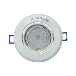 Oczko Okrągłe GU10 1X5W Led Biały Oczko Okrągłe GU10 1X5W Led Biały