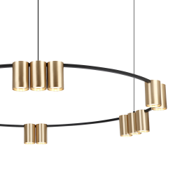 Lampa wisząca (koło) Genesis Czarny Złoty 15xGU10 Lampa wisząca (koło) Genesis Czarny Złoty 15xGU10