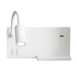 Lampa nocna z półką Shelf Led 4W+5W+2W lewa Biały