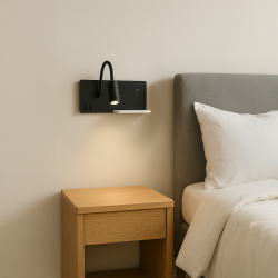Lampa nocna z półką SHELF BLACK LED 4W+5W+2W Lampa nocna z półką SHELF BLACK LED 4W+5W+2W