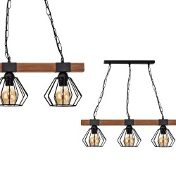 Lampa wisząca ULF BLACK/WOOD 3xE27