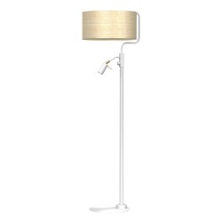 Lampa podłogowa Marshall 1xE27 + 1x mini GU10 Biały / Rattan